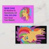 レインボーヘアガールアートビジネスカード 名刺 (正面/裏面)