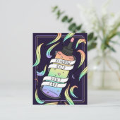 レインボーヘアパステルダイボトルダークガーリー ポストカード (スタンド正面)