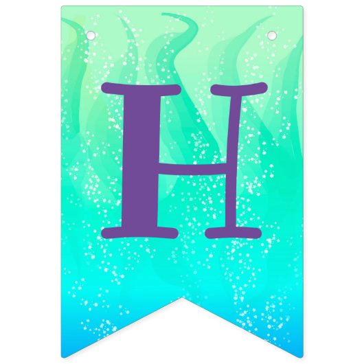 レインボーヘア&テール誕生日とアメージングマーメイド  バンティングフラッグ (第2の旗)