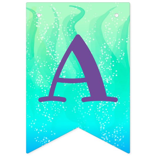 レインボーヘア&テール誕生日とアメージングマーメイド  バンティングフラッグ (第3の旗)