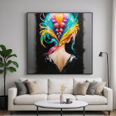 レインボーヘア – バックワードポートレートスタイル ポスター