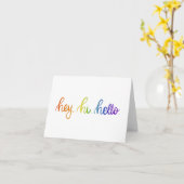 レインボーヘイ。こんにちは.初めまして.グリーティングカード カード (黄色い花)