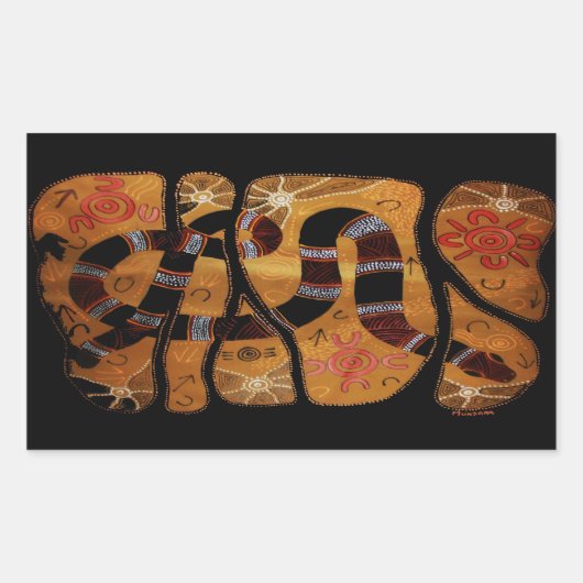 レインボーヘビ夢のシール 長方形シール (正面)