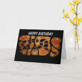 レインボーヘビ誕生日カード カード (黄色い花)