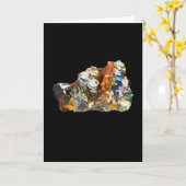 レインボーヘマタイト結晶アッド独自の文字カード カード (黄色い花)