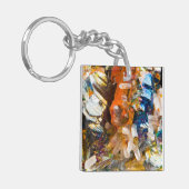 レインボーヘマタイト結晶 キーホルダー (正面左)