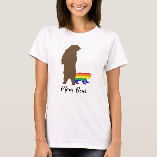 レインボーベアママ母プライドLGBT Tシャツ (正面)