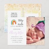 レインボーベイビーの誕生発表 リトルレインボー インビテーションポストカード (正面/裏面)