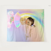 レインボーベイビーシャワーバナー背景 エスニックガール タペストリー (正面(横))