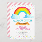 レインボーベイビー スプリンクルズ 誕生日パーティー招待状 招待状 (正面/裏面)