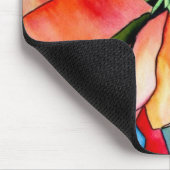 レインボーベゴニアオリジナルウォーターカラーアートフラワー マウスパッド (コーナー)