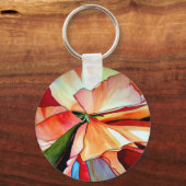 レインボーベゴニアフラワーウォーターオリジナルアート キーホルダー (正面)