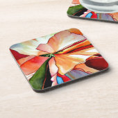 レインボーベゴニアフラワーウォーターオリジナルアート コースター (左側)