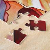 レインボーベゴニアフラワーウォーターオリジナルアート ジグソーパズル (側面)