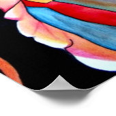 レインボーベゴニアフラワーウォーターオリジナルアート ポスター (角)