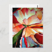 レインボーベゴニアフラワーウォーターオリジナルアート ポストカード (正面/裏面)