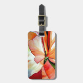 レインボーベゴニアフラワーウォーターオリジナルアート ラゲッジタグ (正面縦)