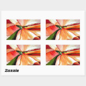 レインボーベゴニアフラワーウォーターオリジナルアート 長方形シール (シート)