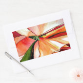 レインボーベゴニアフラワーウォーターオリジナルアート 長方形シール (封筒)