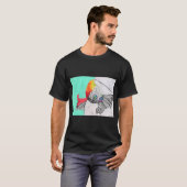 レインボーベタ - 小さなミクストメディアイラスト Tシャツ (正面フル)