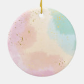 レインボーベビーカラフルシャワー水カスタム色Cer セラミックオーナメント (裏面)
