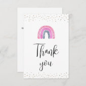 レインボーベビーガールシャワーサンキューカード サンキューカード (正面/裏面)