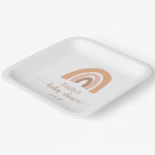 レインボーベビーガールシャワーボホピンクブラウン ペーパープレート (傾斜あり)