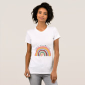 レインボーベビーガール妊娠を妊婦の期待 Tシャツ (正面フル)