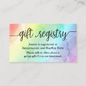 レインボーベビーギフト登録シャワー挿入カード 名刺 (正面)