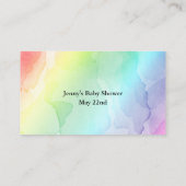 レインボーベビーシャワーおむつラッフルエンクロージャカード 名刺 (裏面)
