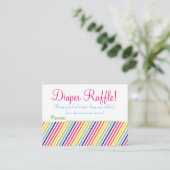レインボーベビーシャワーおむつラッフルチケット エンクロージャーカード (スタンド正面)