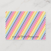 レインボーベビーシャワーおむつラッフルチケット エンクロージャーカード (裏面)