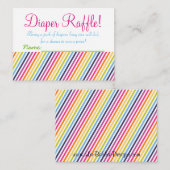 レインボーベビーシャワーおむつラッフルチケット エンクロージャーカード (正面/裏面)