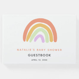 レインボーベビーシャワーかわいいカスタムパーソナライズされた ゲストブック