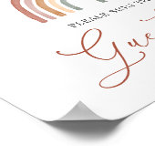 レインボーベビーシャワーのゲストブックサイン ポスター (角)