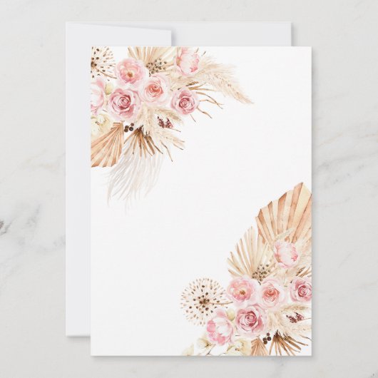 レインボーベビーシャワーのミニマリストBoho 招待状 (裏面)