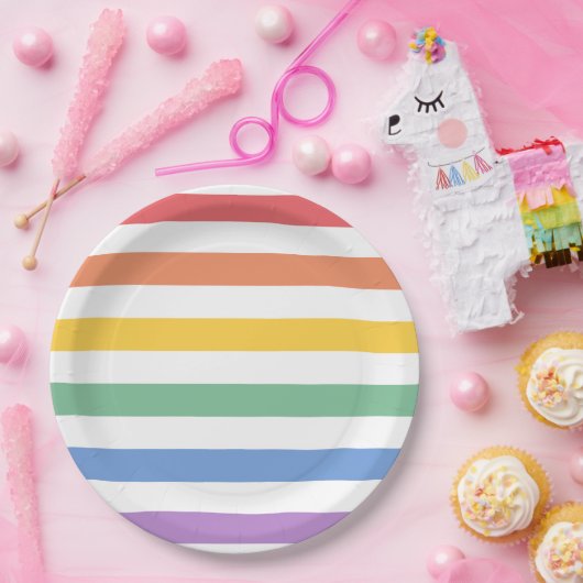 レインボーベビーシャワーまたは誕生日 ペーパープレート (パーティー)