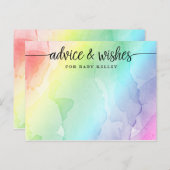 レインボーベビーシャワーアドバイス&ウィッシュカード ポストカード (正面/裏面)