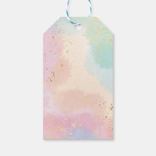 レインボーベビーシャワーカラフルウォーターカスタムカラー ギフトタグ (裏面)