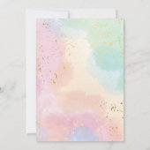 レインボーベビーシャワーカラフルウォーターカスタムカラー 招待状 (裏面)