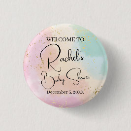 レインボーベビーシャワーカラフルウォーターカスタムカラー 缶バッジ