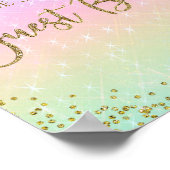 レインボーベビーシャワーゲストブックテーブルサイン ポスター (角)