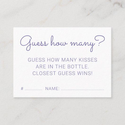 レインボーベビーシャワーゲームキスの数を推測 名刺 (正面)