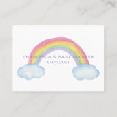 レインボーベビーシャワーゲームキスの数を推測 名刺 (裏面)