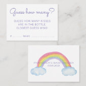 レインボーベビーシャワーゲームキスの数を推測 名刺 (正面/裏面)