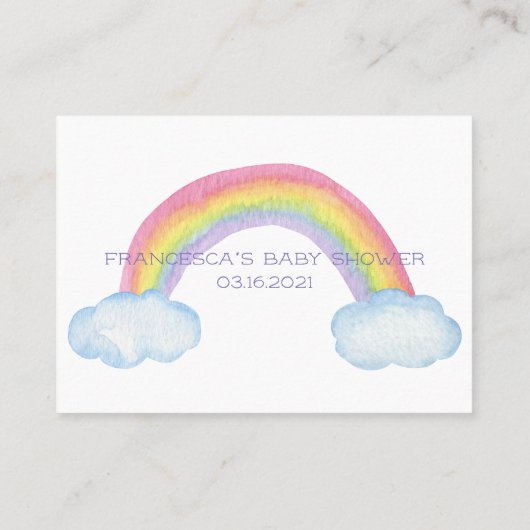 レインボーベビーシャワーブックリクエスト用の本 名刺 (裏面)