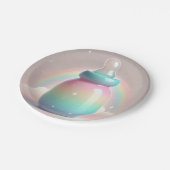 レインボーベビーシャワープレート ペーパープレート (アングル)