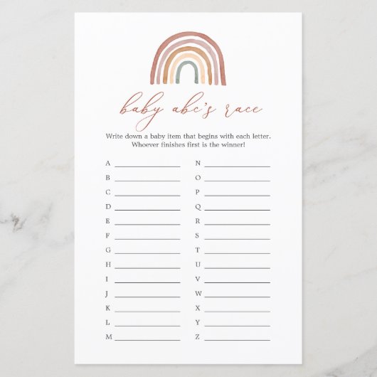 レインボーベビーシャワーベビーABCのレースゲーム (正面)