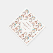 レインボーベビーシャワーボホ赤面ピンクブルー スタンダードカクテルナプキン (角)