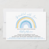 レインボーベビーシャワーボーイベビー散布機 招待状 (正面)